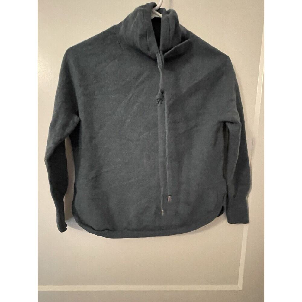Cinthia Rowley Wool Drawstring Long Sleeve Sweater Dark Teal Size Medium